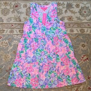 Lilly Pulitzer Lorina V-neck Dress In Disney Dreamin Print